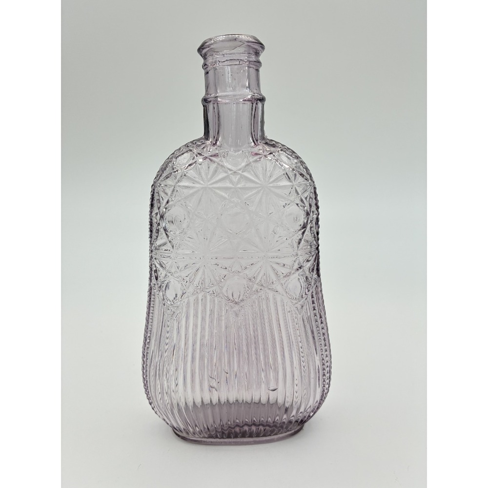 Rare EAPG Sun Purple Glass Nursing Flask Bottle Manganese Whisk Broom Starburst